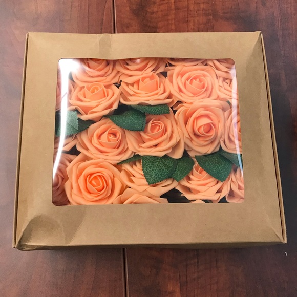 Fancy Arts & Crafts Other - 25 Pcs Artificial Rose Flower Heads Wedding Orange